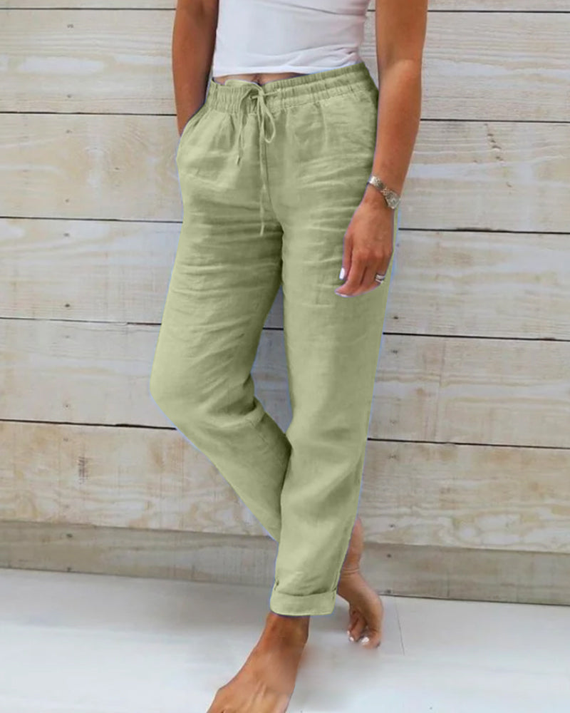 Allison - Premium Cotton-Linen Tailored Pants