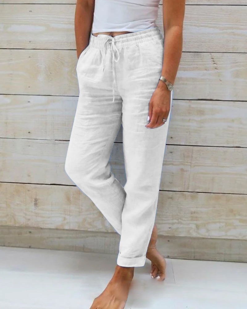 Allison - Premium Cotton-Linen Tailored Pants