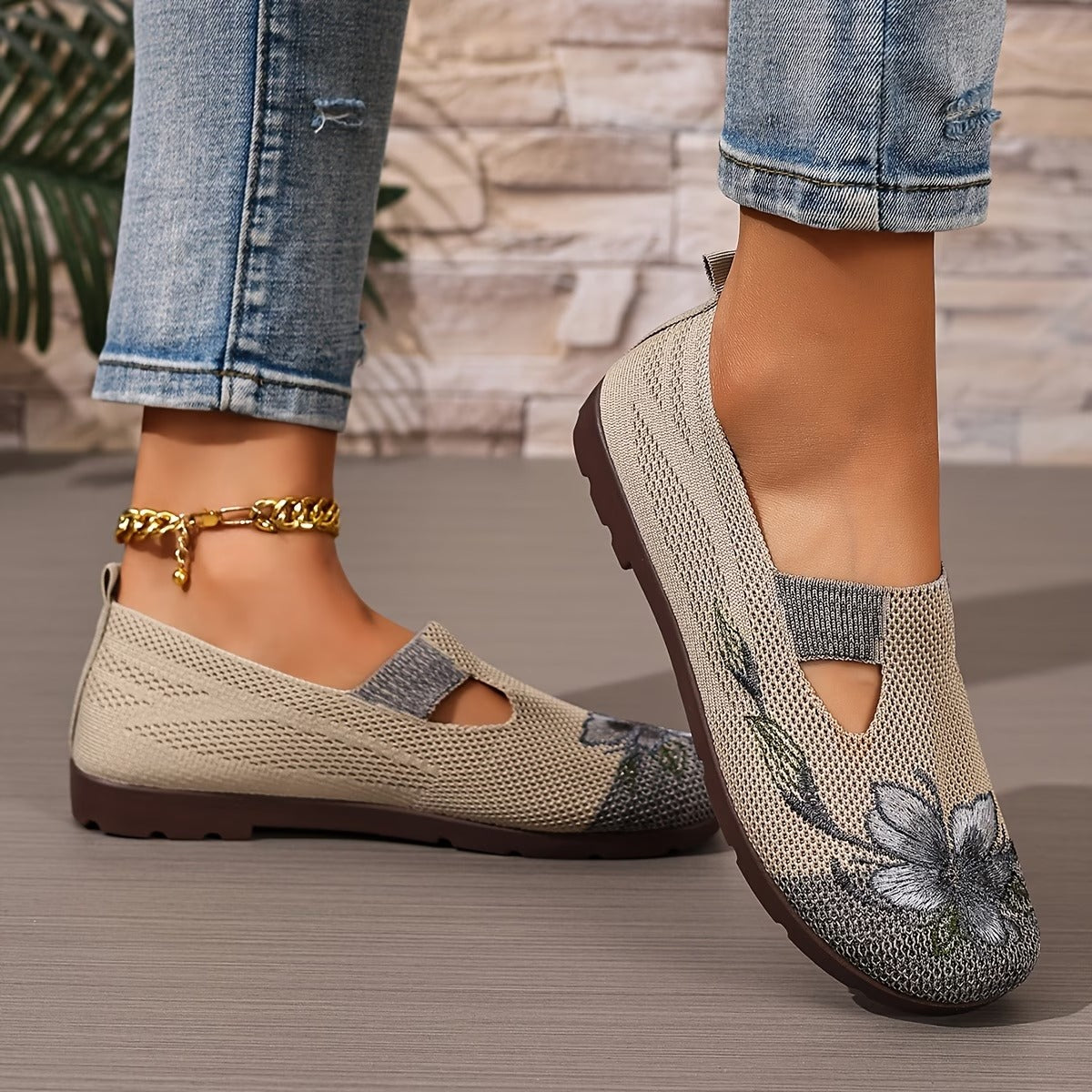 Rosalie™ — Chic Ergonomic Ballet Flats Featuring a Floral Design