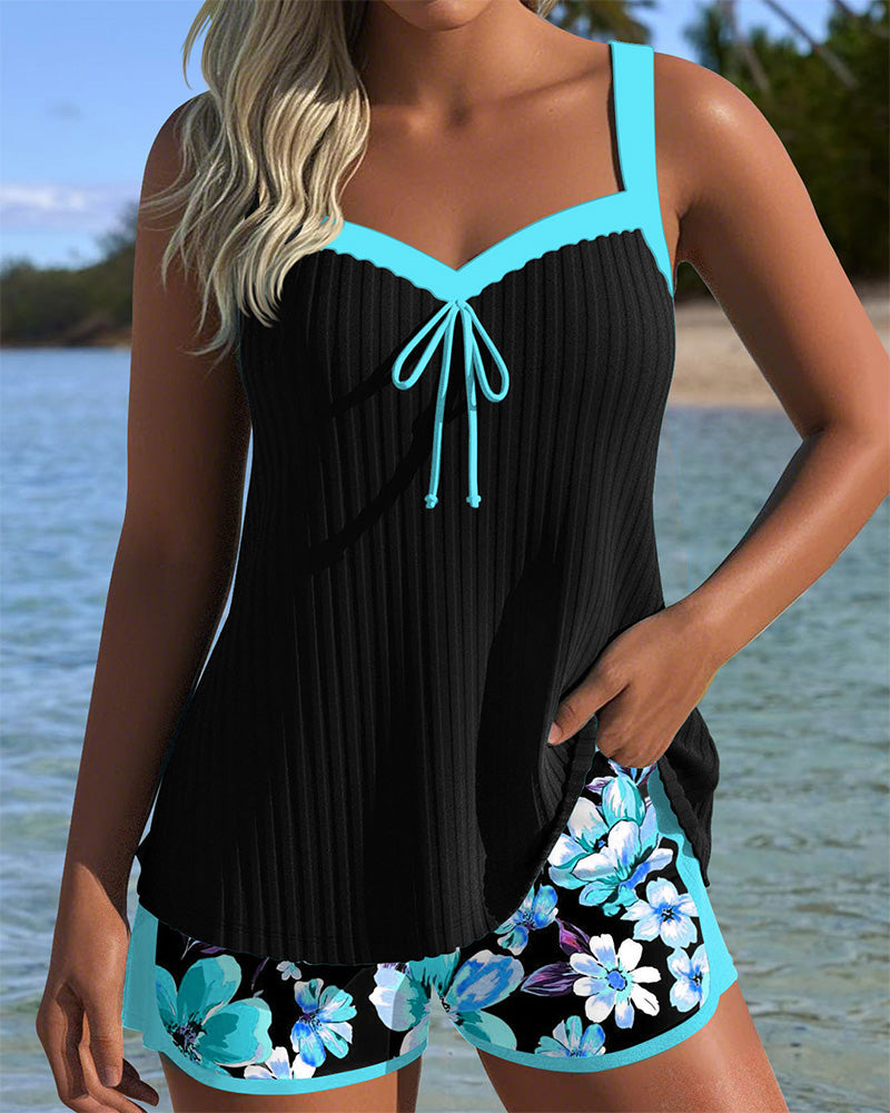 Chloe | Printed V-Neck Tankini