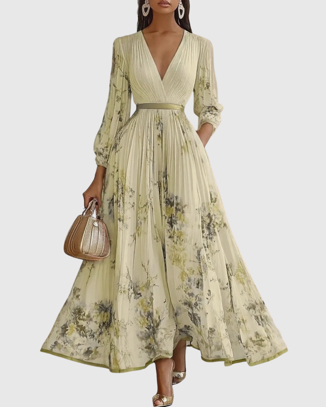 Rowella | Chic Pleated Maxi Gown