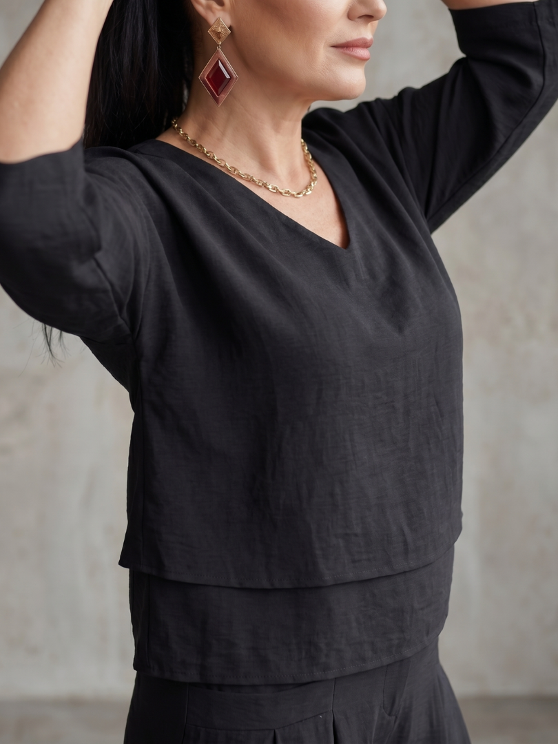 River | Layered Top and Wide Leg Pants Set