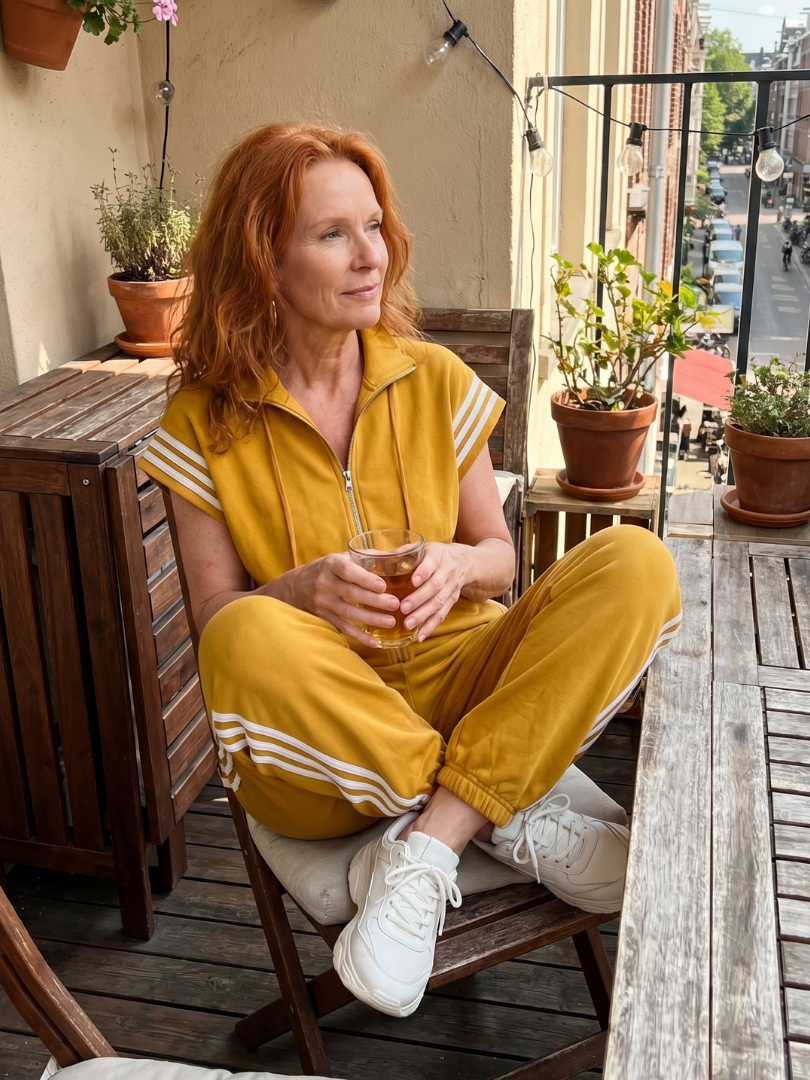 Lark | Striped Panel Zip-Front Jumpsuit