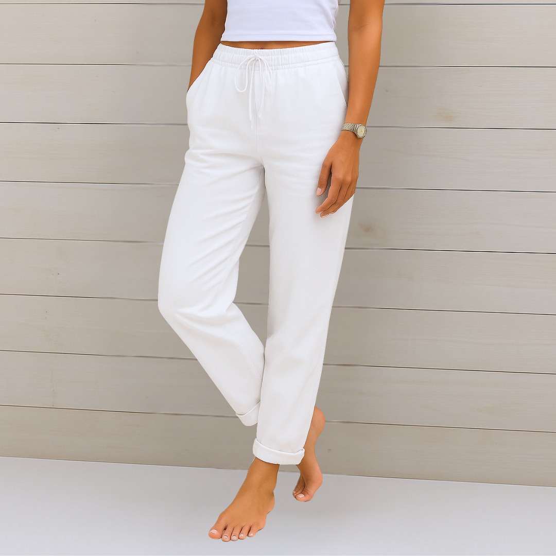 Maylora | Relaxed Linen Trousers with Drawstring