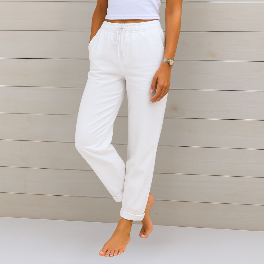 Maylora | Relaxed Linen Trousers with Drawstring