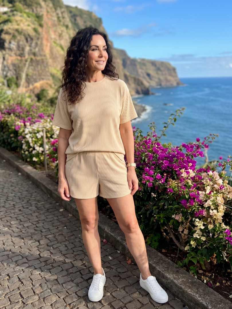 Bella | Relaxed Fit Short Sleeve Crew Neck Set