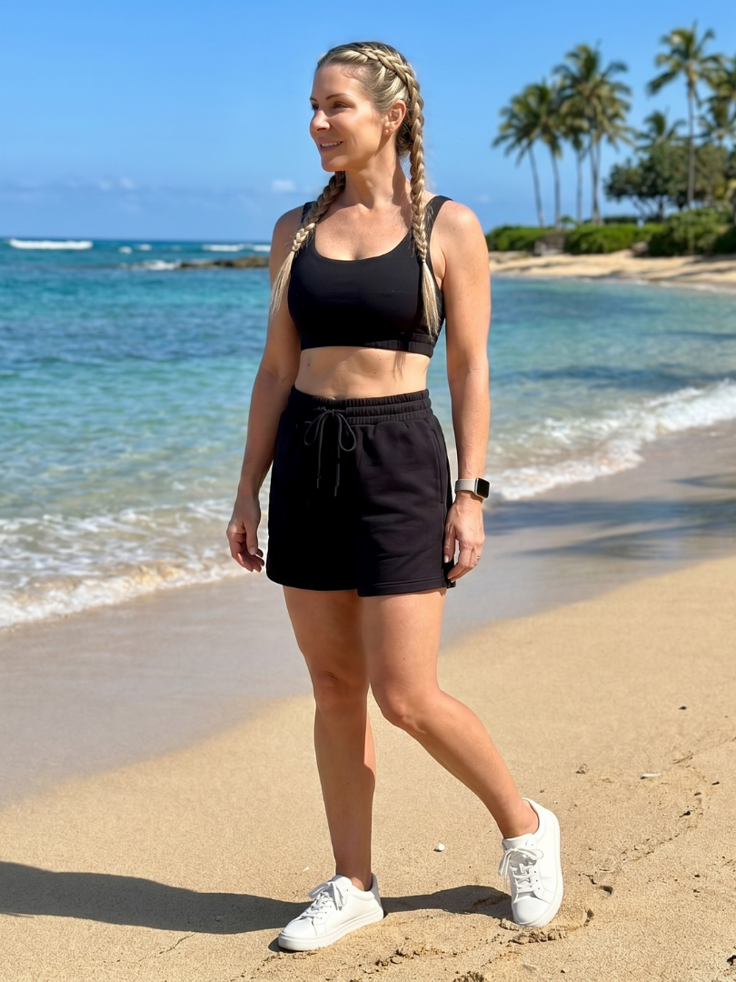Lysem | Sleeveless Scoop Neck Crop Top with Matching Shorts Set