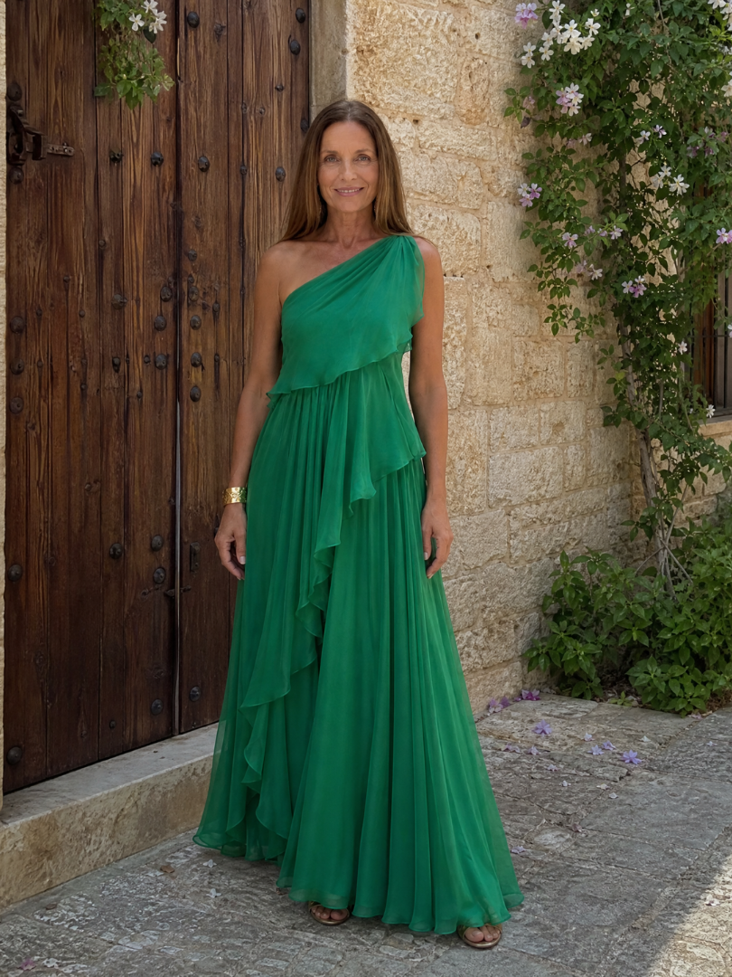 Eliana | One-Shoulder Chiffon Maxi Dress