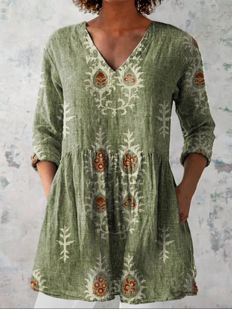 Elise | V-Neck Long Blouse