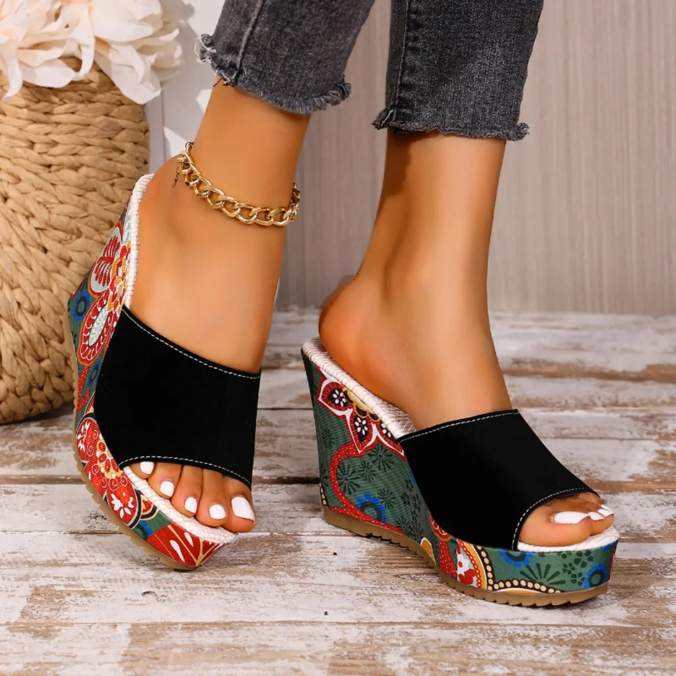 Joelle™ — Artistic Mules Featuring Floral-Inspired Heel