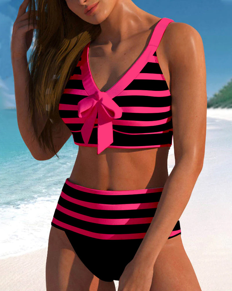 Bloom | High-Waisted Striped Bikini