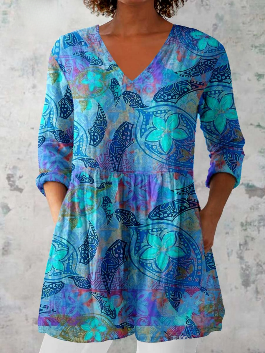 Juliette | V-Neck Long Blouse