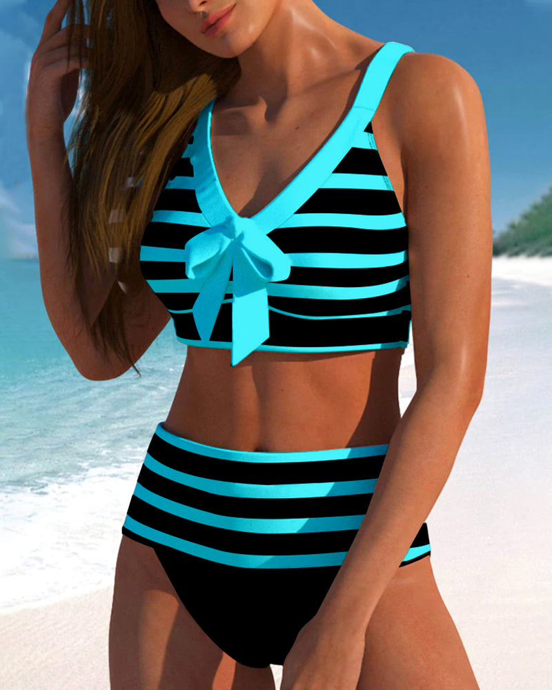 Bloom | High-Waisted Striped Bikini