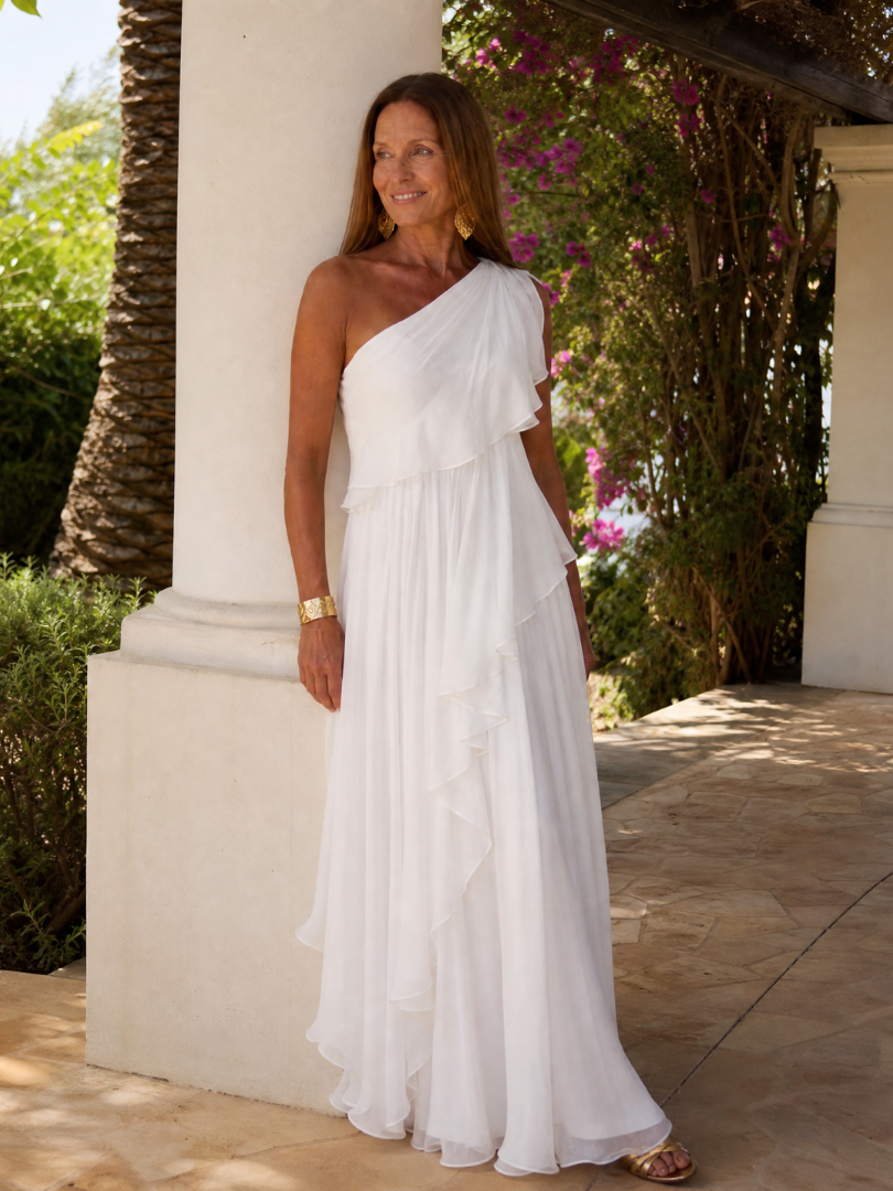 Eliana | One-Shoulder Chiffon Maxi Dress