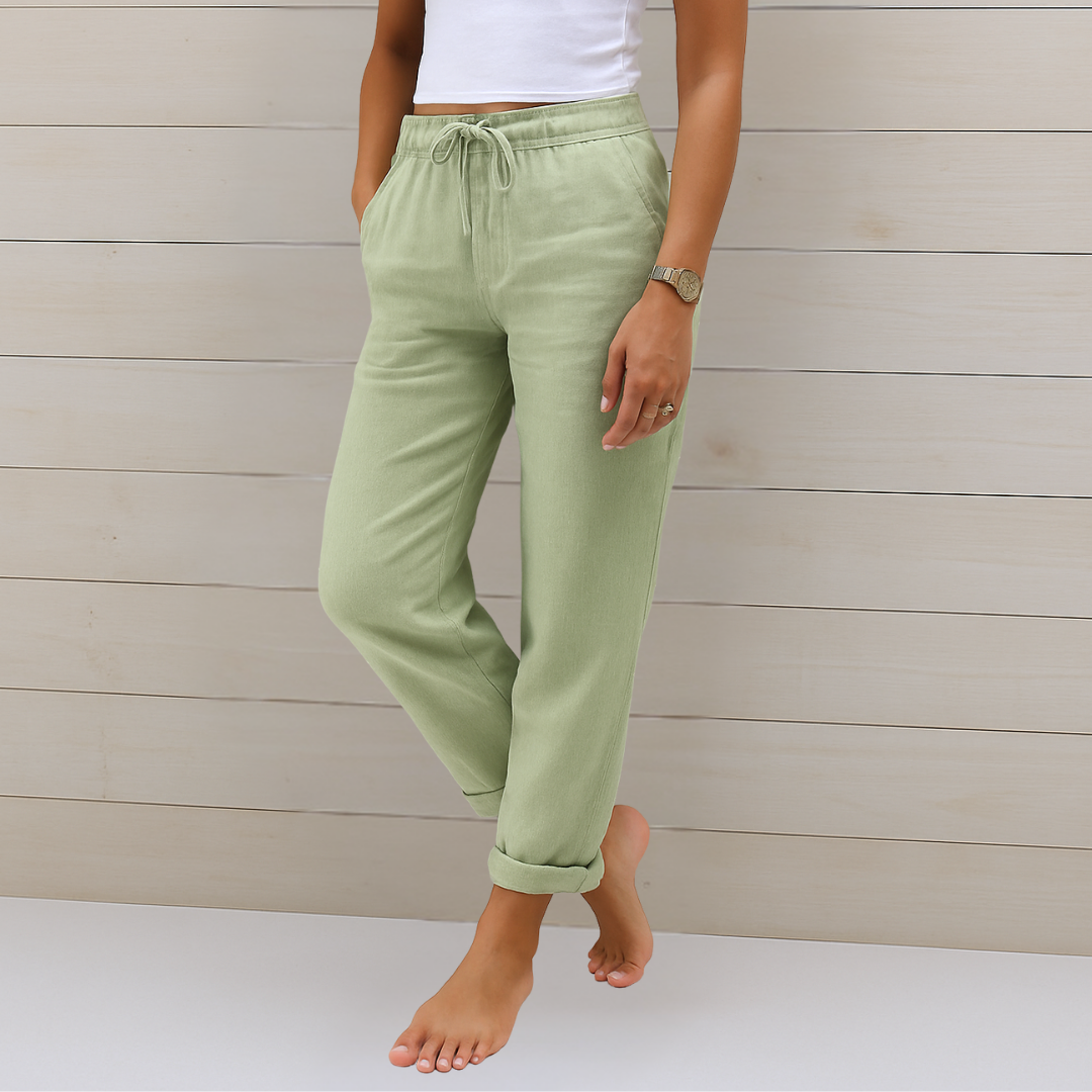 Maylora | Relaxed Linen Trousers with Drawstring