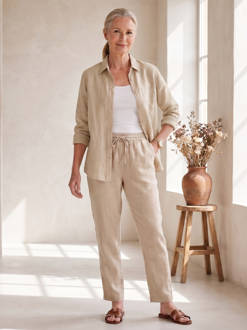 Noor | Long Sleeve Shirt and Tapered Pants Ensemble