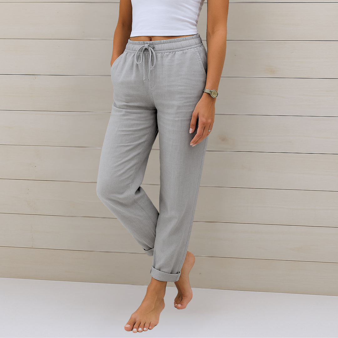 Maylora | Relaxed Linen Trousers with Drawstring