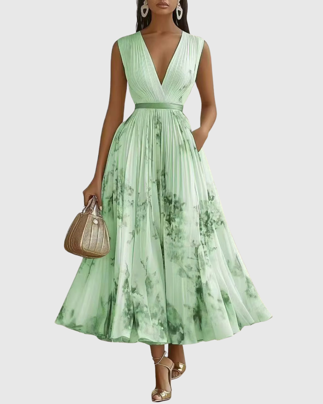 Rowella | Chic Pleated Maxi Gown