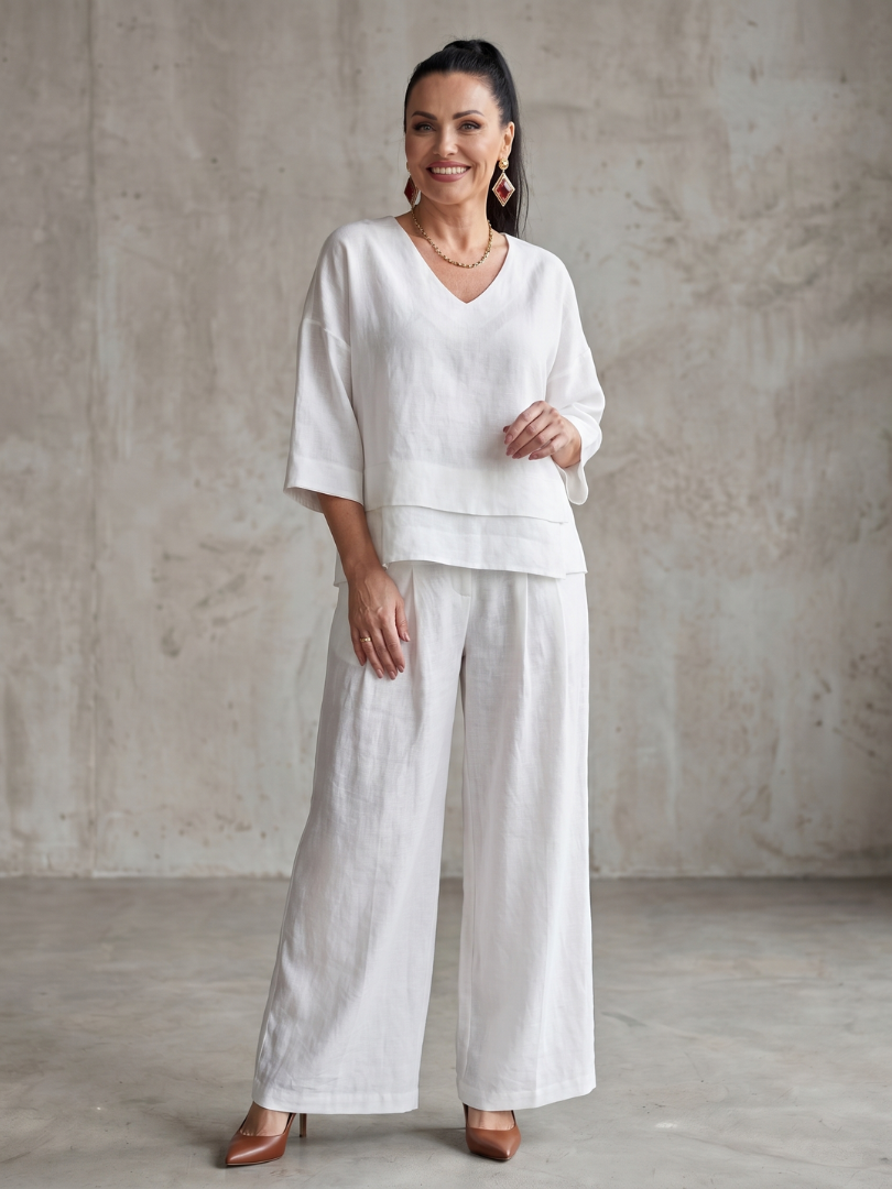River | Layered Top and Wide Leg Pants Set