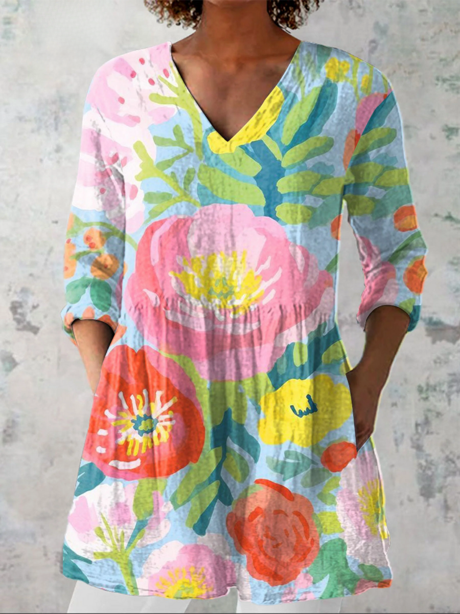 Helene | V-Neck Long Blouse