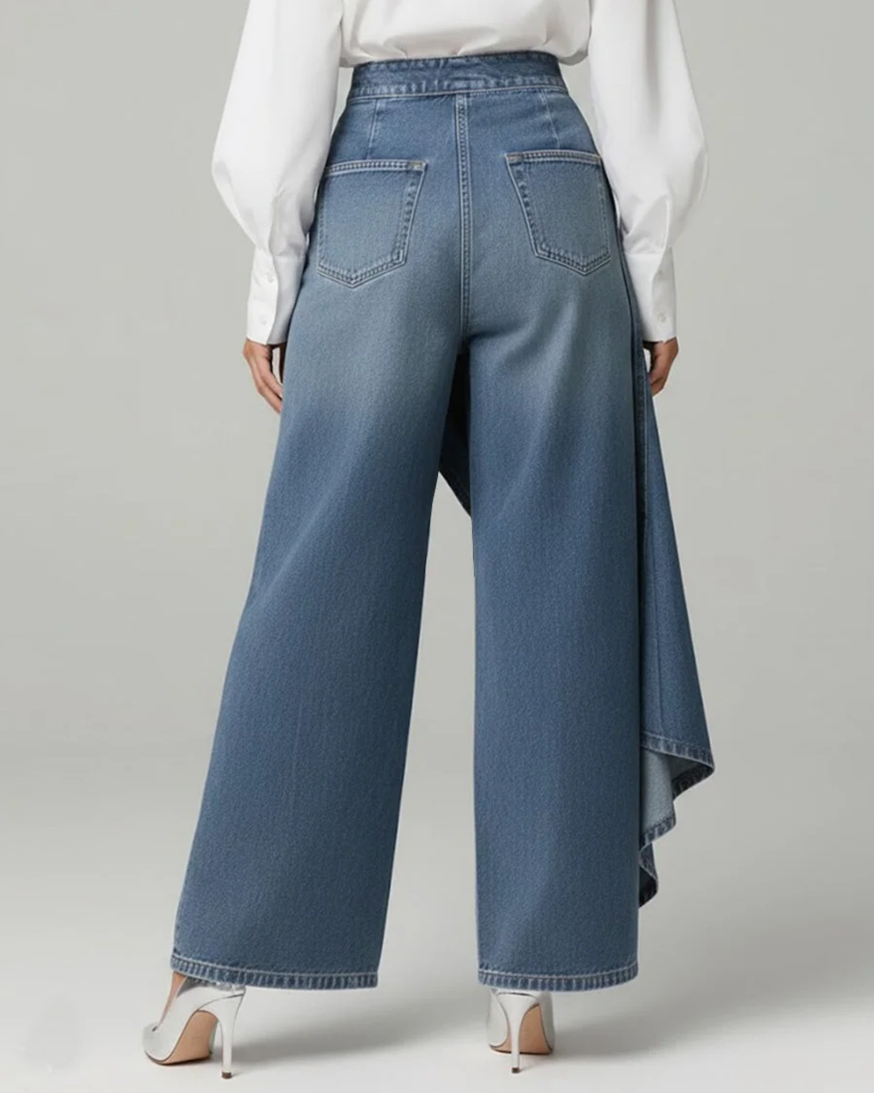Calvra | Wrap Denim Trousers