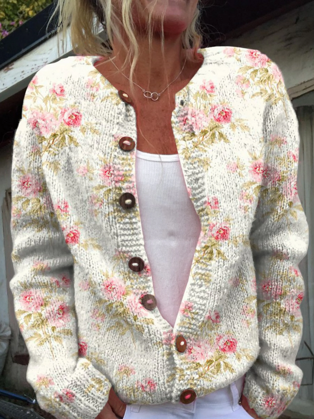 Kerensa™ | Retro Floral Knit Cardigan