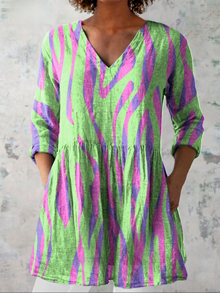 Oceane | V-Neck Long Blouse