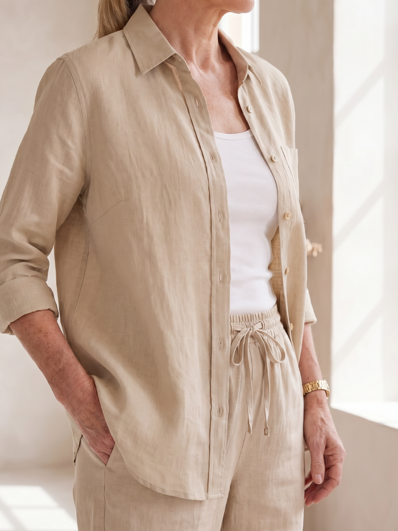 Noor | Long Sleeve Shirt and Tapered Pants Ensemble