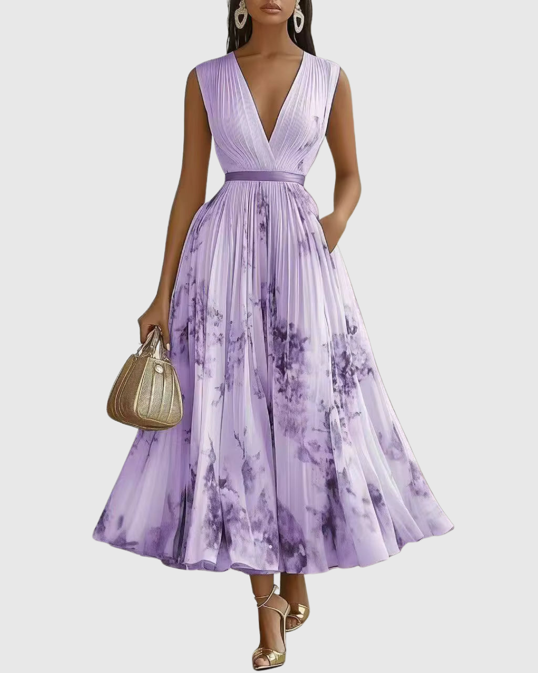 Rowella | Chic Pleated Maxi Gown