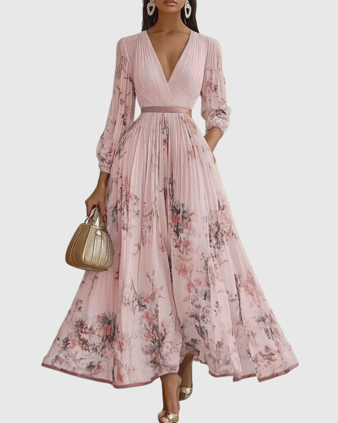 Rowella | Chic Pleated Maxi Gown
