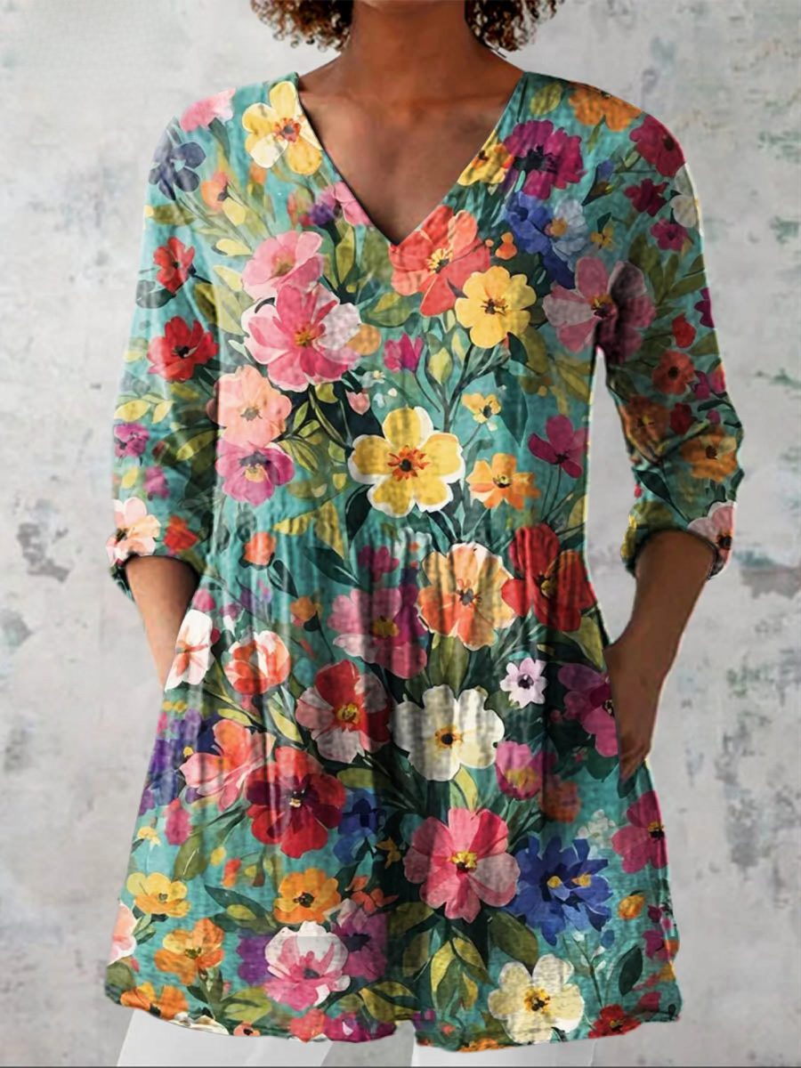 Nora | V-Neck Long Blouse