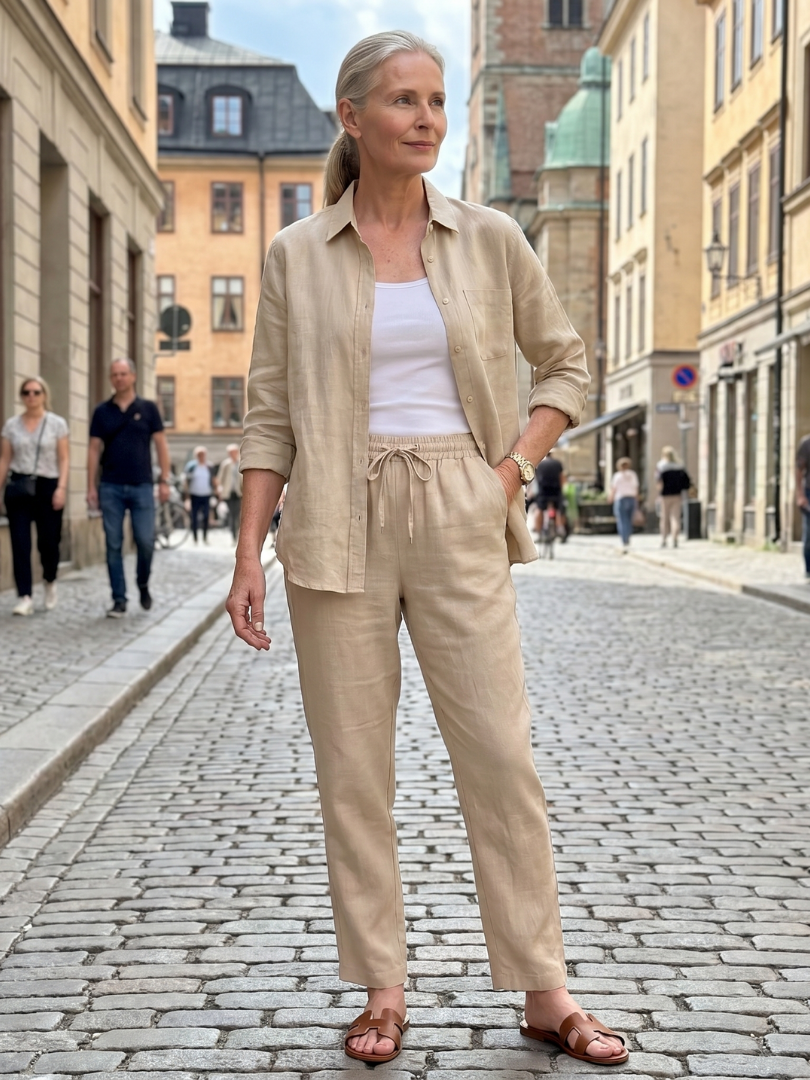 Noor | Long Sleeve Shirt and Tapered Pants Ensemble