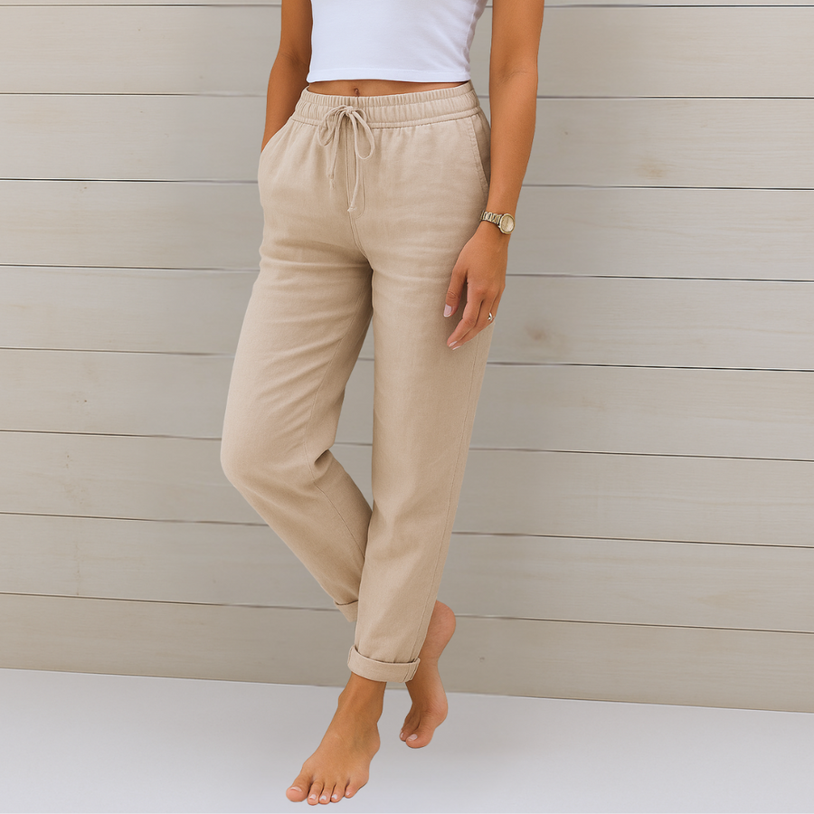 Maylora | Relaxed Linen Trousers with Drawstring