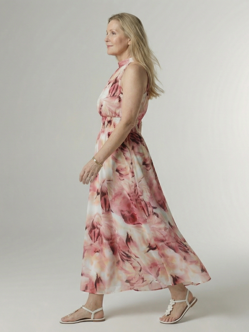 Sylin | Halter Midi Dress with Gathered Details
