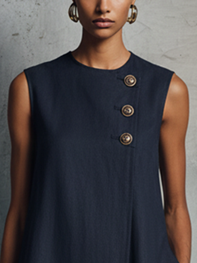 Sophie | ASYMMETRIC BUTTON MINI DRESS