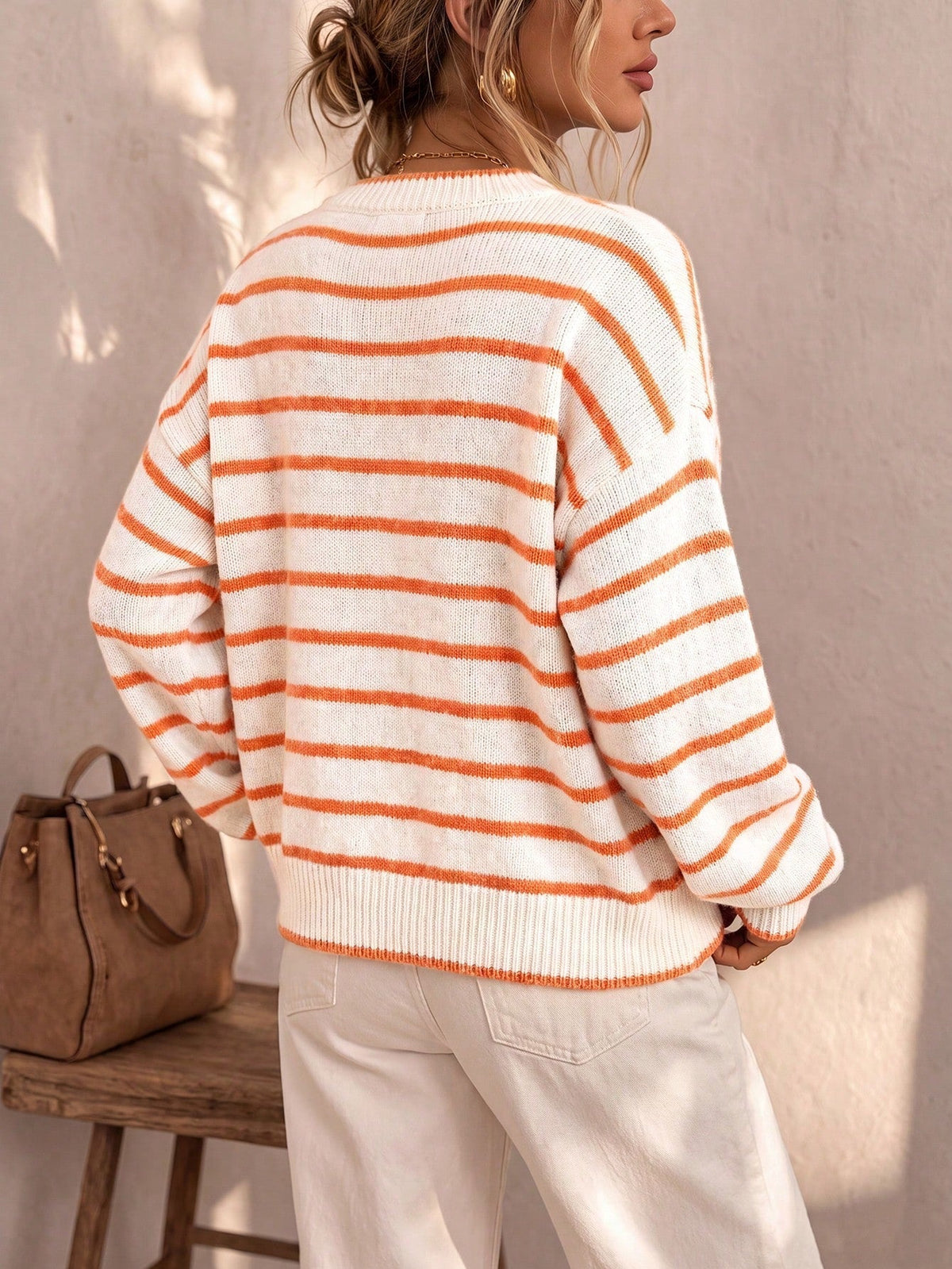 Mabel | Striped Knit Sweater Cardigan