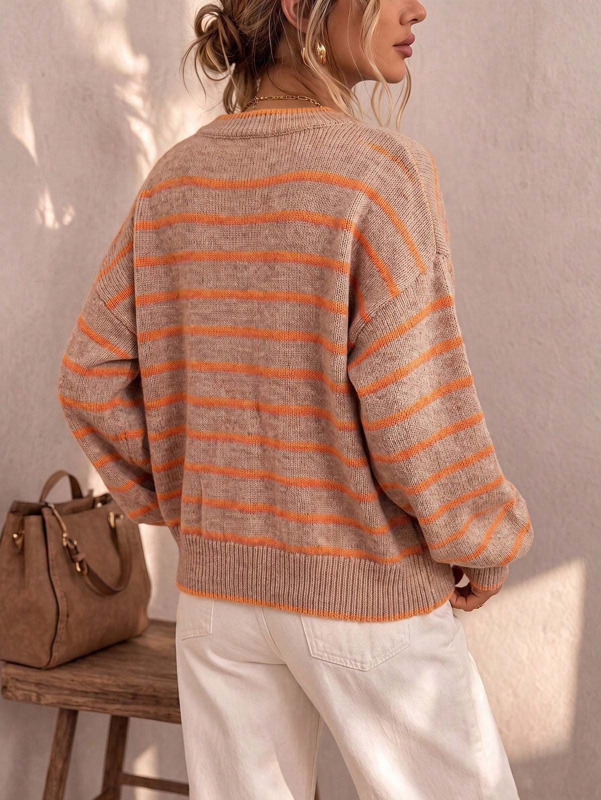 Mabel | Striped Knit Sweater Cardigan