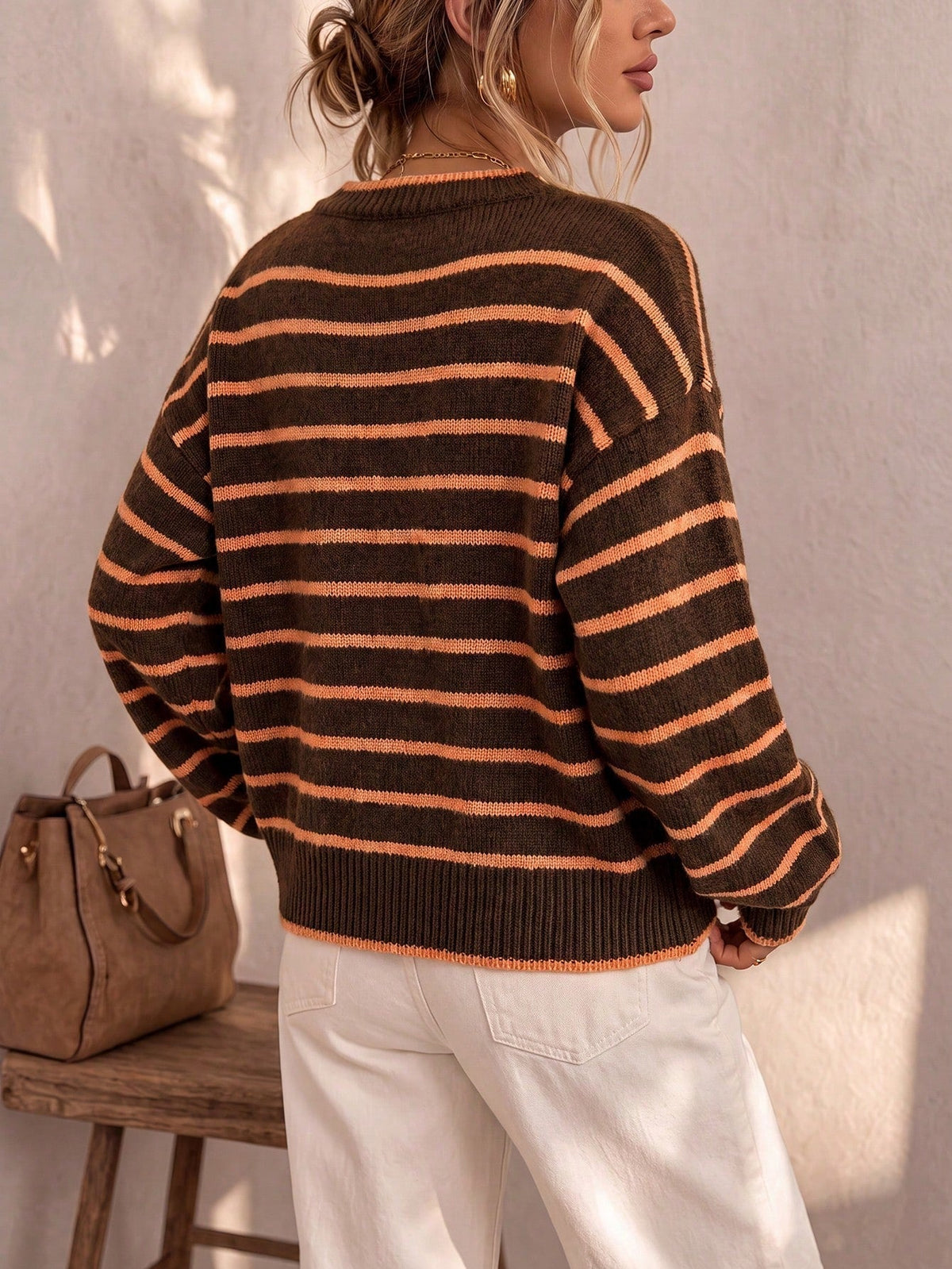 Mabel | Striped Knit Sweater Cardigan