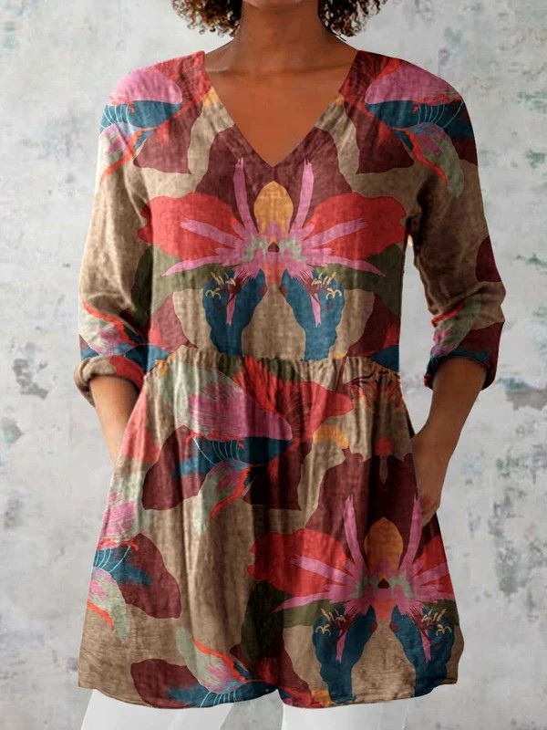 Sarah | V-Neck Long Blouse