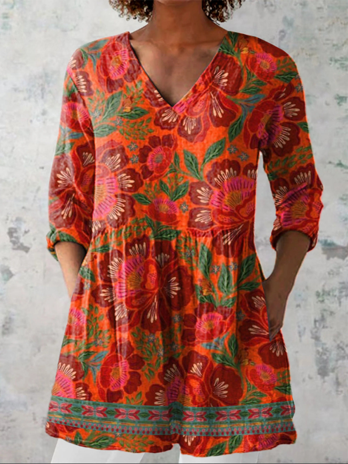 Marion | V-Neck Long Blouse