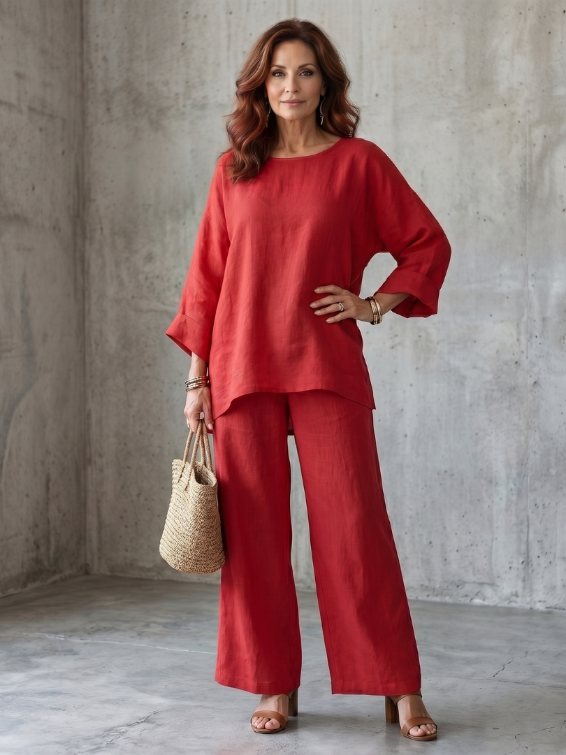 Prue | Oversized Tunic and Wide-Leg Pant Ensemble