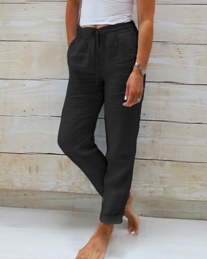 Allison - Premium Cotton-Linen Tailored Pants