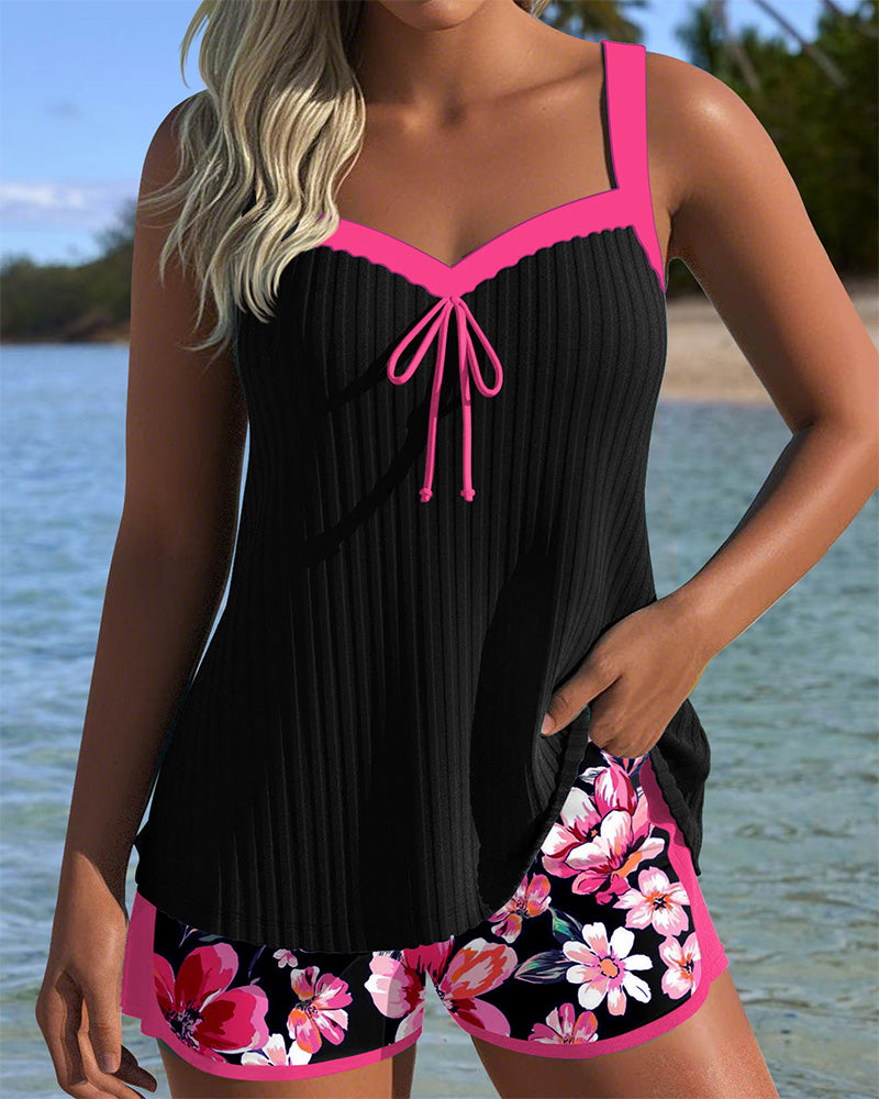 Chloe | Printed V-Neck Tankini