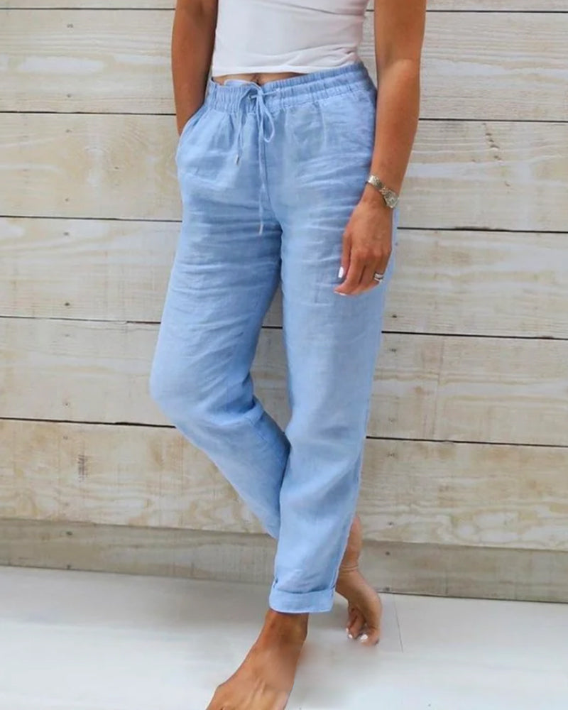Allison - Premium Cotton-Linen Tailored Pants