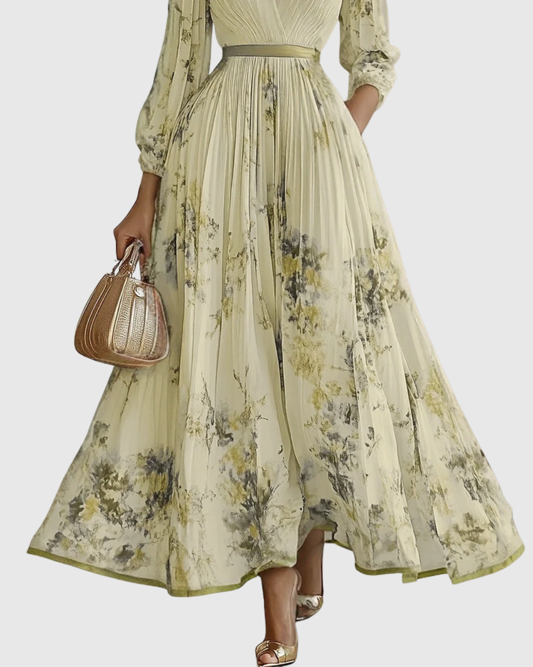 Rowella | Chic Pleated Maxi Gown