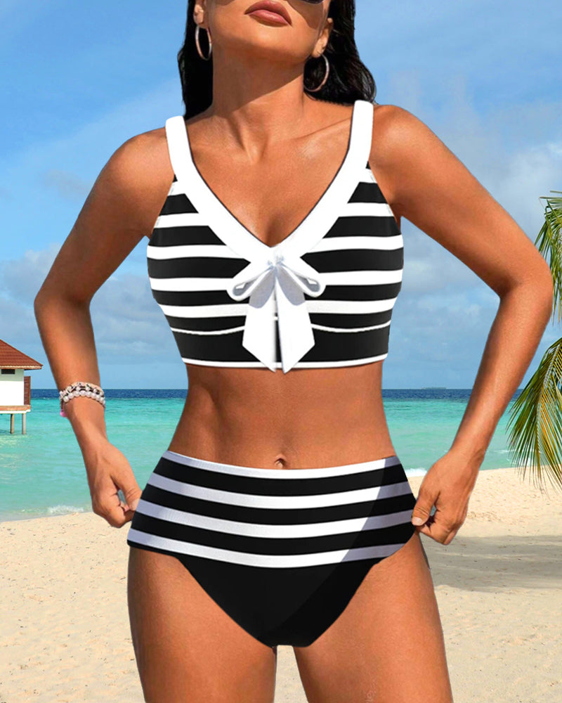 Bloom | High-Waisted Striped Bikini