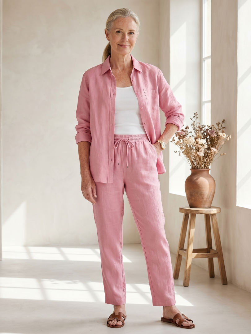 Noor | Long Sleeve Shirt and Tapered Pants Ensemble