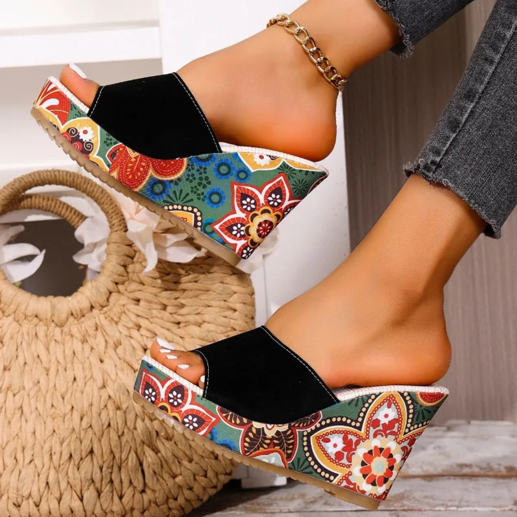 Joelle™ — Artistic Mules Featuring Floral-Inspired Heel