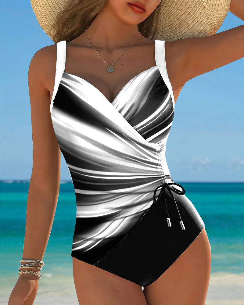 Eleanor | Ombre Drawstring One-Piece Swimsuit