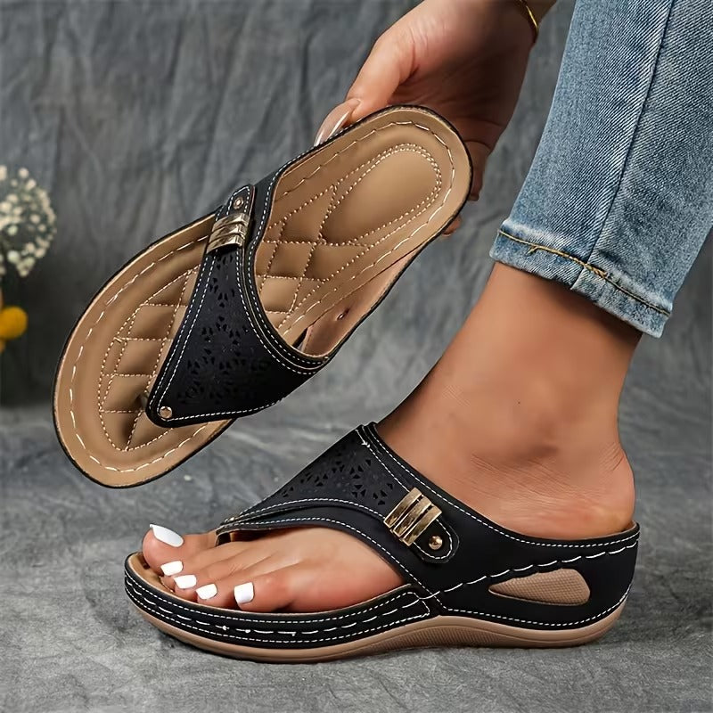 Hayley - Cozy Wedge Sandals for Ultimate Comfort